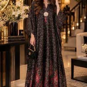 Printed Black Kaftan