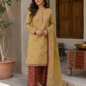 Mustard & Maroon Semi Formal Suit
