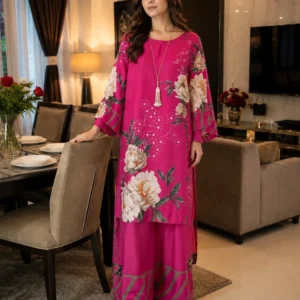 Pink Silk Casual Outfit